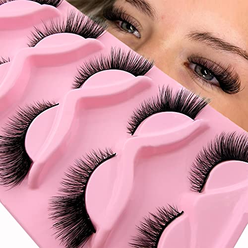 5. Bild von 3D Falsche Wimpern Katzenauge, Cat-Eye Natürliche Künstliche Wimpern Extensions Set, Fox Eye Künstliche Wimpern Natürlich Look, 5 Paare Wiederverwendbar Handgemachte Leichte Faux Mink Wimpern(1-4)