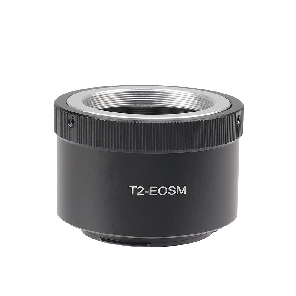 Walimex pro Adaptador T2 para Canon M – Anillo Adaptador con Enfoque Manual, fácil manejo, Anillo de conexión de Objetivo Compatible con Canon EOS M, M2, M3, M5, M100, M200, M50 Mark