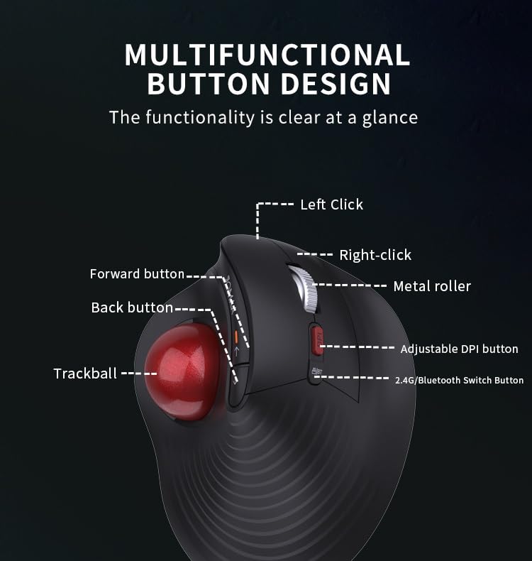 Ratón vertical inalámbrico de alta ergonomía con acabado profesional 5