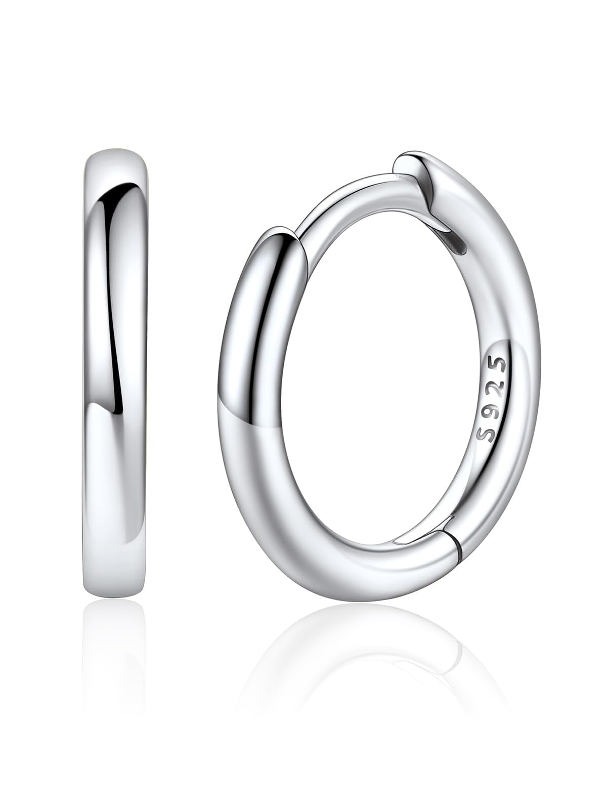 Silvora 925 Sterling Silver Hoop Earrings for Women, Small Huggie Hoops