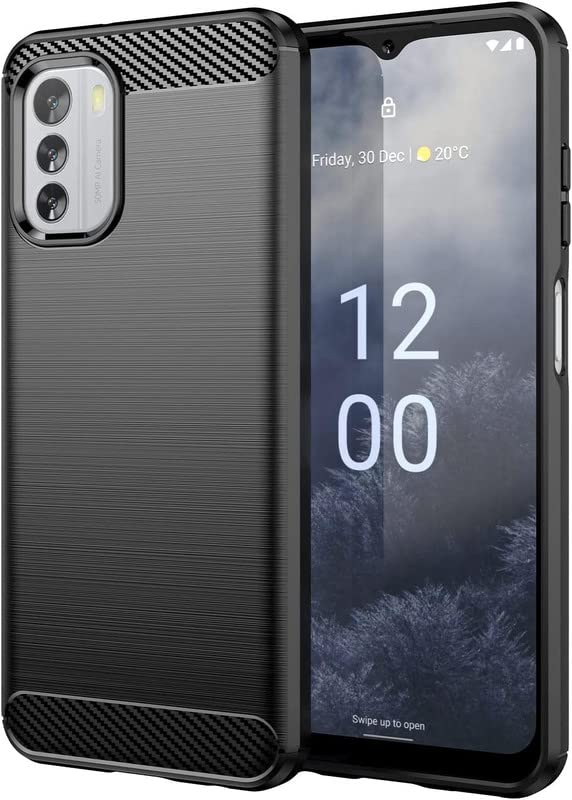 Image of NPRC Hybrid Ultra Slim Protective Case TPU Non-Slip Carbon Fiber Texture Shockproof Case Cover for Nokia G60 5g - Black