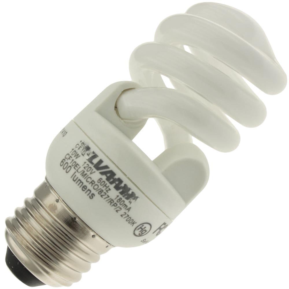 Replacement for Sylvania 29728, CF10EL/MICRO/827, 10 Watt, Spiral Compact Fluorescent Light Bulb (3 Pack)