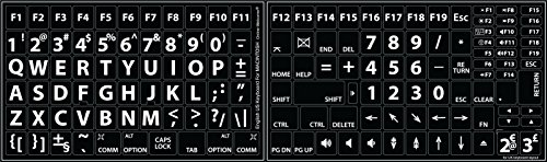 Pegatinas para teclado Mac en inglés US con letras grandes miniatura 1