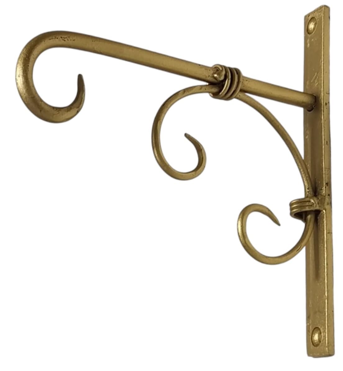 Wall Lantern Hanger and Plant Hook for Bird Feeders Wall Planter Hook Flower Pot Wind Chime Lanterns Hanger Antique Design Golden-image-49