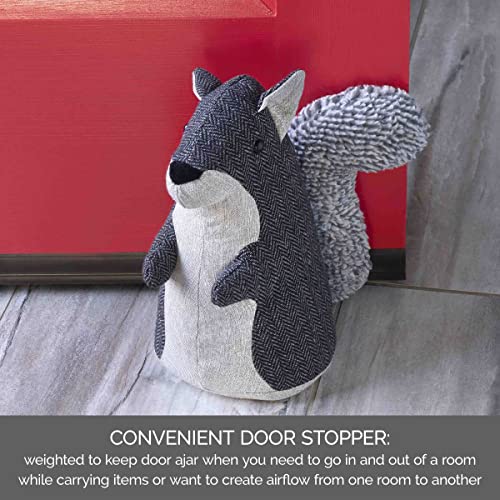 Elements 5.91X9.45X8.66 Inch Gray Squirrel Weighted Fabric Door Stopper #TOP2