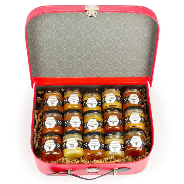 Valisette découverte 15 miels de France et du monde - Le coffret cadeau 15 miels