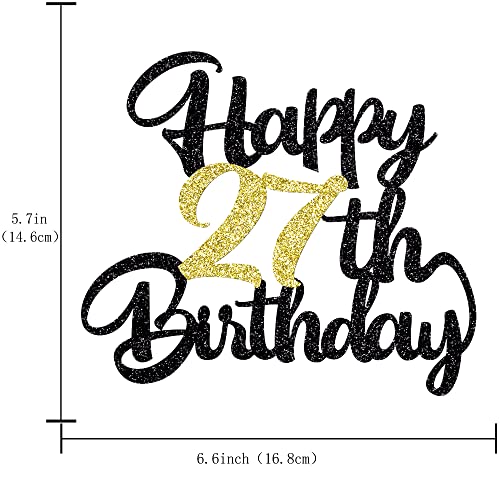 Image of 27th Birthday Cake Topper - Happy Birthday Decoration for 27th Birthday Party - Gift Plugin
