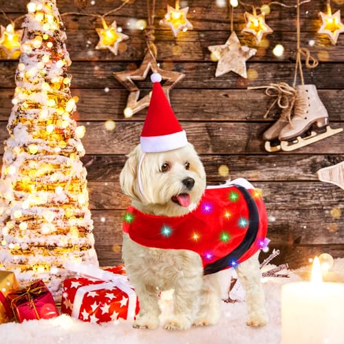 Disfraz de Navidad para perro con luces, talla M miniatura 5