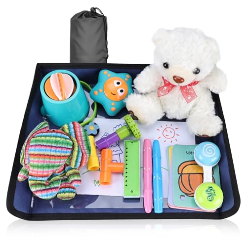 Image of Kids Tray Table Cover, Airplane Tray Cover with Pockets