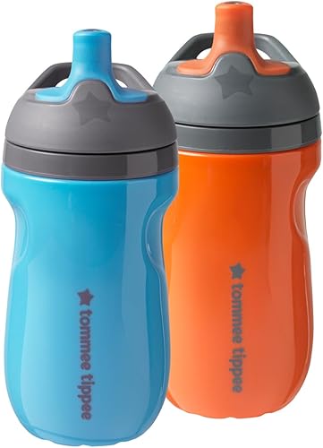 Tommee Tippee - Botella de agua aislada con asa para niños pequeños "1 Limited Sеt (Blue &amp; Orange), "1 Limited Sеt (Pink + Mint), "1 Limited Sеt