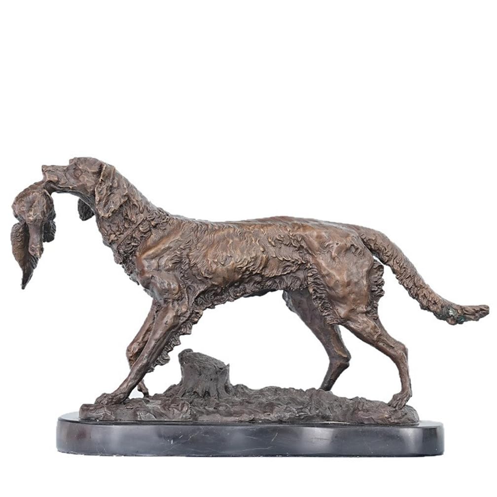 Escultura de Perro-pájaro de latón Retro Grande de 17,3"