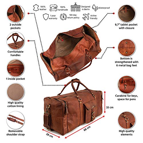 Weekender Berliner Bags Vintage New York XXL aus Leder