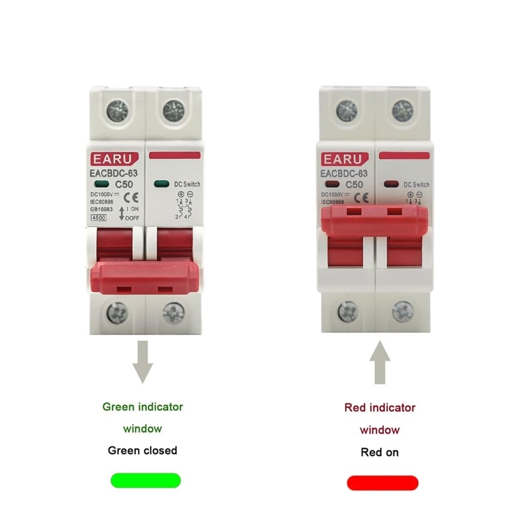 Salvavita Riarmo Automatico Interruttore di protezione da sovraccarico for mini circuito solare DC 1000V 1P 2P 3P 4P 6A~63A/80A 100A 125A MCB for sistema fotovoltaico FV Differenziale Riarmo Automatic