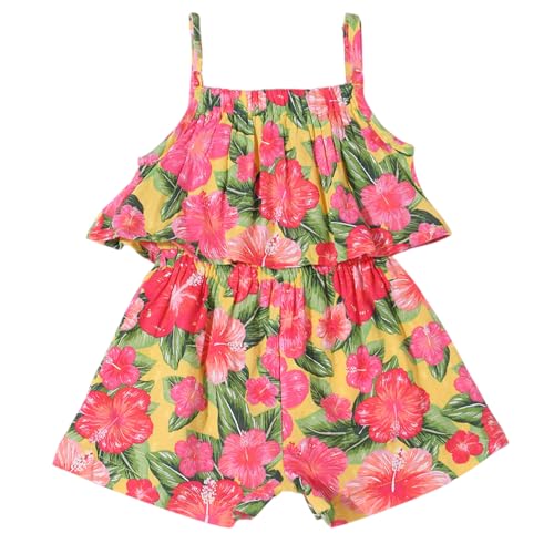 Image of Nautinati Girls Single-Strap Printed Jumpsuit with Assymetric Neckline | Age 2-10 Years