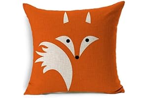 MFGNEH Cute Fox Cotton Linen Decorative Throw Pillow Covers