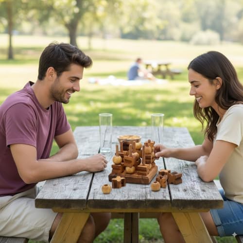 Tic-Tac-Toe 3D Strategy Wooden Game miniatura 3