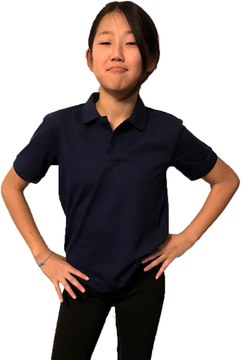 Kids Youth Short Sleeve Polo Golf Shirt Back to School Uniform Boys and Girls Small Forest Green (Pack of 12)