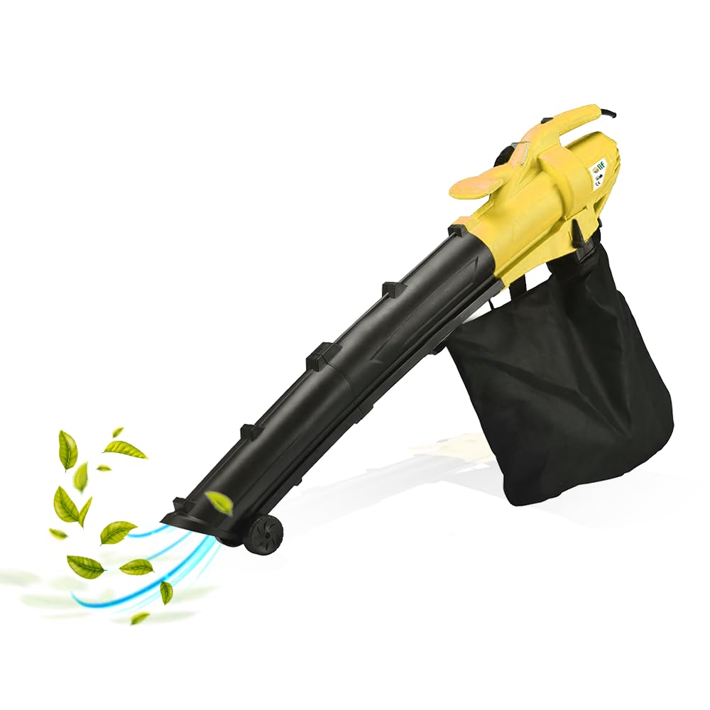 Soffiatore Aspiratore Trituratore LIF - Soffiatore elettrico Attrezzo da Giardino Potente e Versatile, Ideale per Rimozione di Foglie e Piccoli Arbusti, Funzione Triturazione, Design Ergonomico