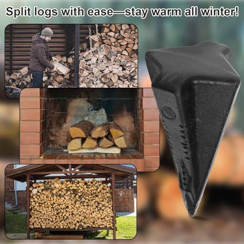 5 Lbs 1 Pcs Wood Splitting Wedges Manual Log Splitter, Black - Image 6