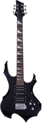 Miniatura 2 de Vasitelan Kit de iniciación de guitarra eléctrica en forma de llama para principiantes de 36 pulgadas con bolsa de guitarra correa de hombro alambre