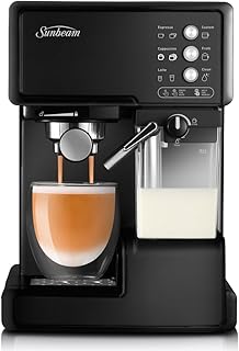 Sunbeam EM5000K Café Barista Coffee Machine | One-Touch Espresso, Latte & Cappuccino Coffee Maker | 2L Water Tank | Automa...