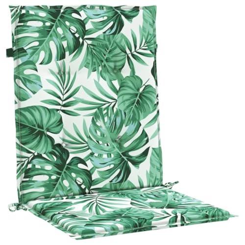 XHNIFBN Niedriglehner Auflagen 4er Set Blattmuster Outdoor 100x50x3 cm Polyester Schaumstofffest wasserabweisend UV-beständig bequem für Gartenstühle Balkon Terrasse