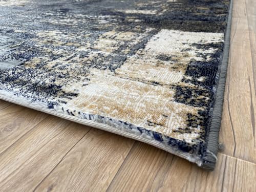 Image of 5 x 7 Feet Modern Carpet for Living Room | Non-Fade Soft Floor Rug for Hall & Bedroom | Easy Clean & Non-Slip Backing