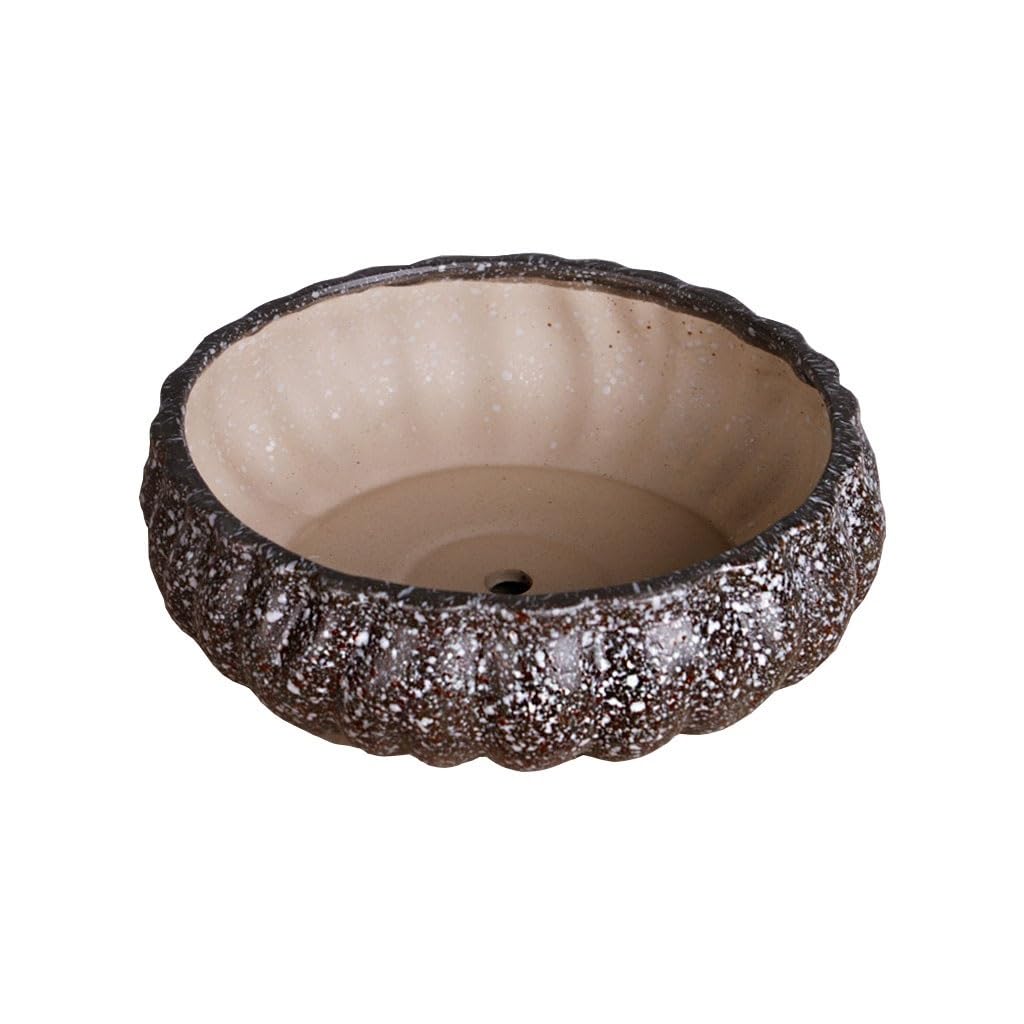 Gelasige C Flower Pots Large Diameter Succulent Flower Pot Erami Large Flower Pot Simple Rough Pottery Succulent Plant Platter Outdoor Flower Pots(C)