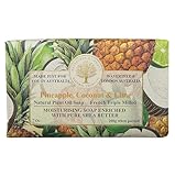 Wavertree & London Pineapple, Coconut & Lime Scented Natural Soap Bar, 7oz Moisturizing French Triple Milled Soap Bar for Women & Men enriched with shea butter - Pure Bath & Body soap bar