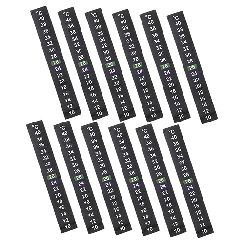 Levemolo 12pcs Fish Tank Thermometer Sticker Strips Digital Aquarium Thermometer Sticker Accurate Measurement Self-Adhesive Design