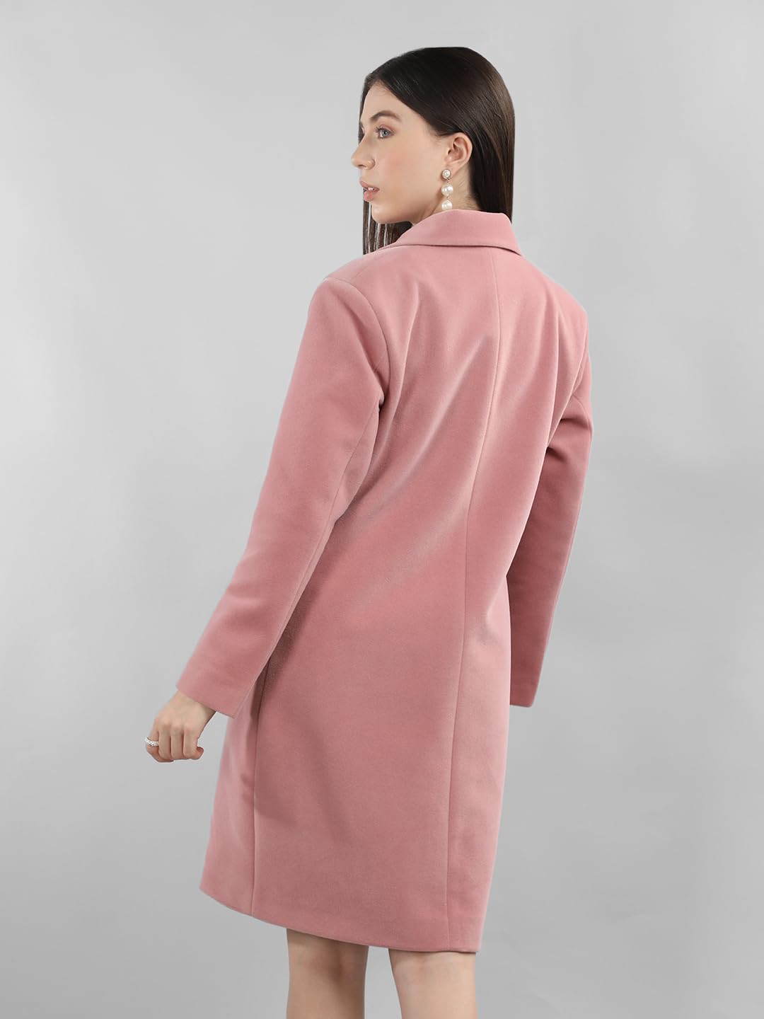 PLAGG Women Winter Wear Solid Long length Stylish Overcoat with wool blend and comfort fit 2