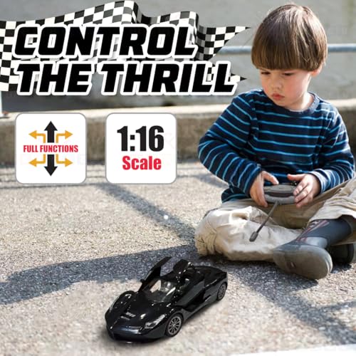 Image of Wembley Remote Control Car Toy | 1:16 Scale Ferrari Sports Racing Car | High Speed RC Car with Door Opening, LED Light & Rechargeable Battery | 2WD Remote Cars for Boys 7-14 Years