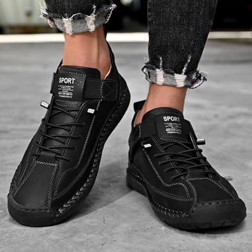 Image of Chukka Boots Mens Beck Shoes Adjustable Leather Shoes for Men Slip On Sneakers Mens Fashion Shoes Comfortable Handmade