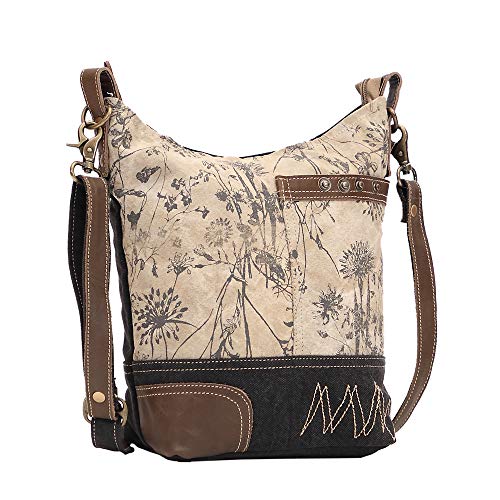 Myra Bag Solidaster Upcycled Canvas & Leather Shoulder Bag S-15253