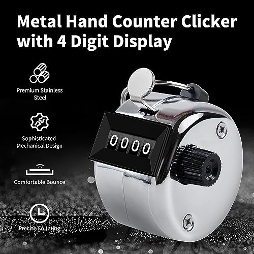 Image of Gadget Deals- Counter | Counter Machine | jaap Counter - Metal Hand - Tally Counter -with 4 Digit Display | Jaap mala Counter | mala jaap Counter | Tasbeeh Misbaha Counter - for naam jaap