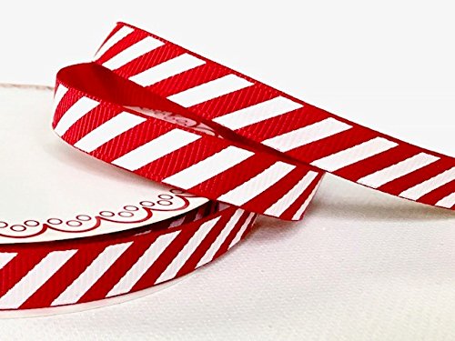 Bertie grosgrain Bows Red Candy Stripe, 9 mm su