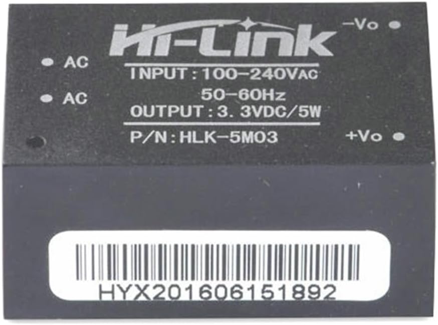 5PCS HLK-5M05 HLK-5M03 HLK-5M12 5W AC-DC 220V to 12V/5V/3.3V Buck Step Down Power Supply Module Converter Intelligent(HLK-5M03)
