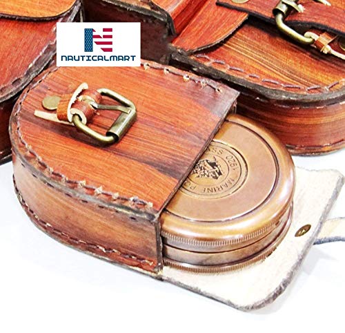Brújula NauticalMart de Latón con Estuche de Cuero miniatura 1