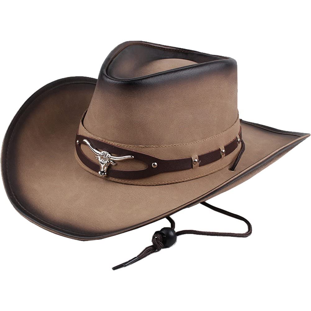 Chapeau de cowboy en cuir anti-vent : ne perdez plus votre couvre-chef