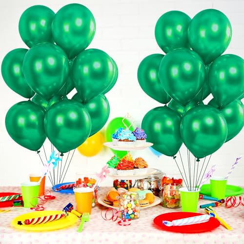 Image of Party Propz Green Balloons for Decoration - 25 Pcs Green Balloons for Birthday & Festive Home Decor | Balloon for Christmas Decoration | Green's Theme Decoration (Latex)