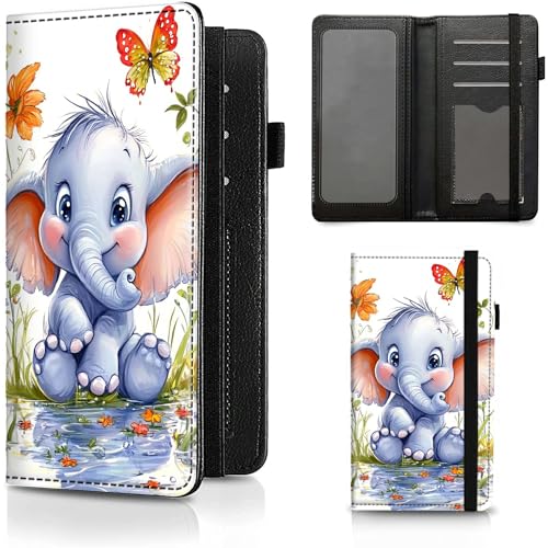 BFDHGQZC Checkbook Cover for Women Men,Elephant Butterfly