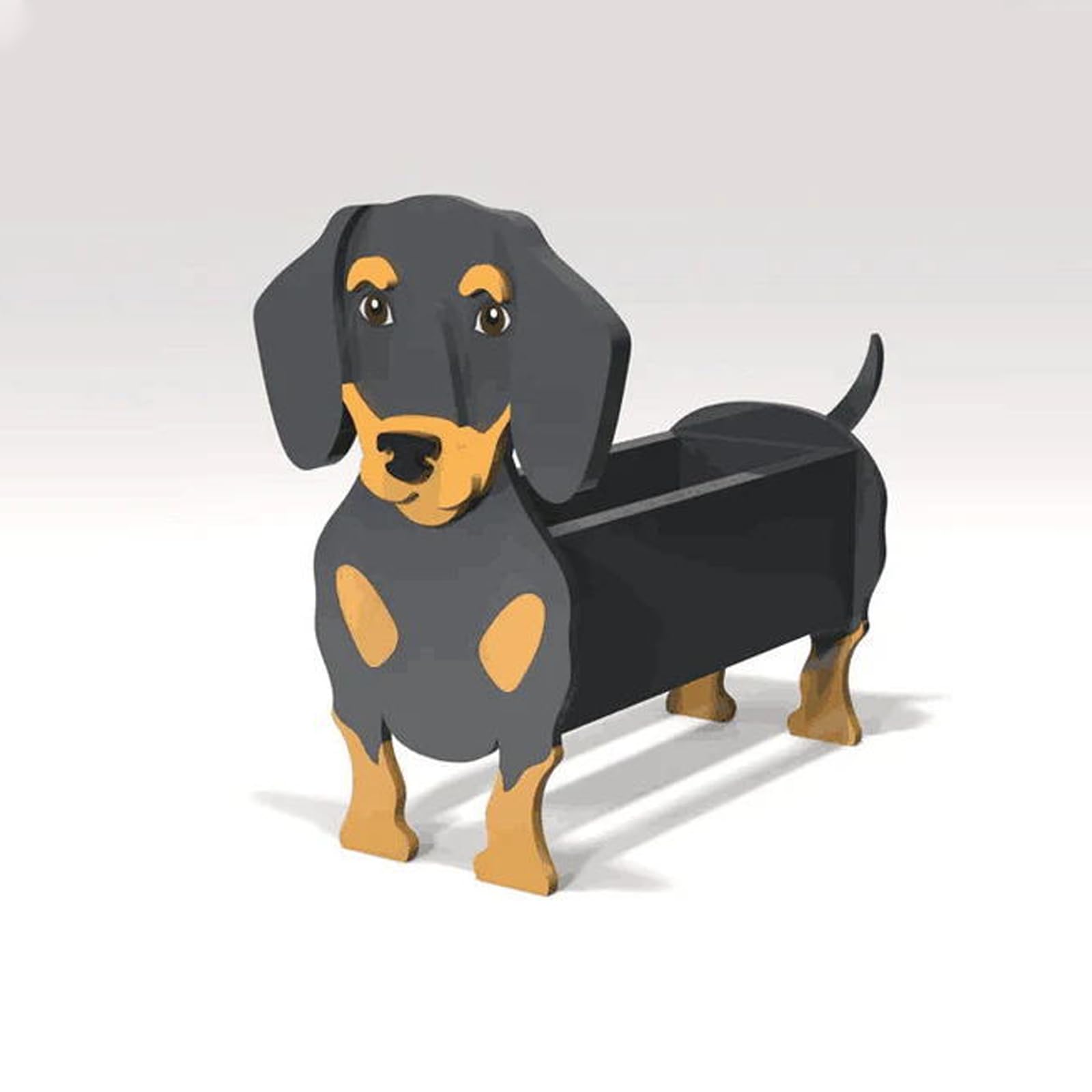 Hiiaodecor Creative PVC Dog Decoration Planters Dachshund Cute Animal Shape Bonsai Holder Art Planter Pot Suitable For Villa Indoor And Outdoor Plants Decorative Ornaments 16.93 * 9.84in