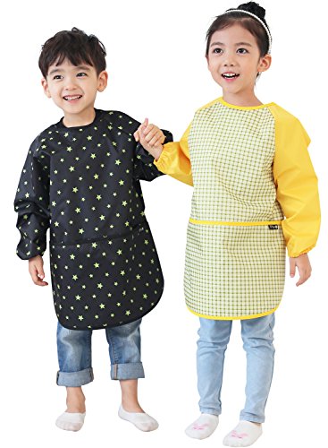 image for Plie Kids Painting Apron – Waterproof Long Sleeve Art Smock for Todd