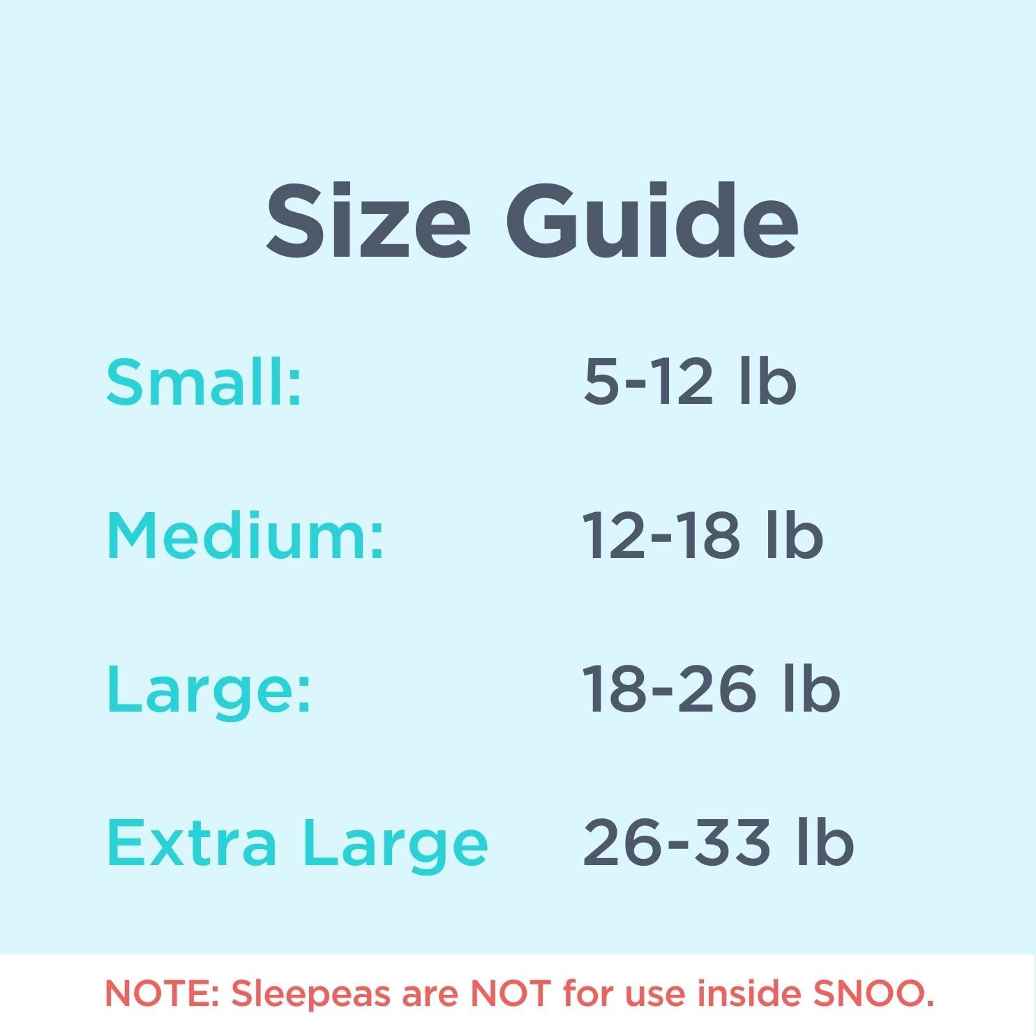 Size Chart Happiest Baby SNOO Comforter Sleep Sack 100% Organic