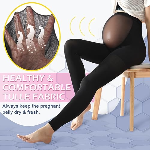 beister maternity medical compression tights 20-30mmhg graduated support pregnancy legging with button elastic band amp abdominal protection footless high waist compression pantyhose for varicosity