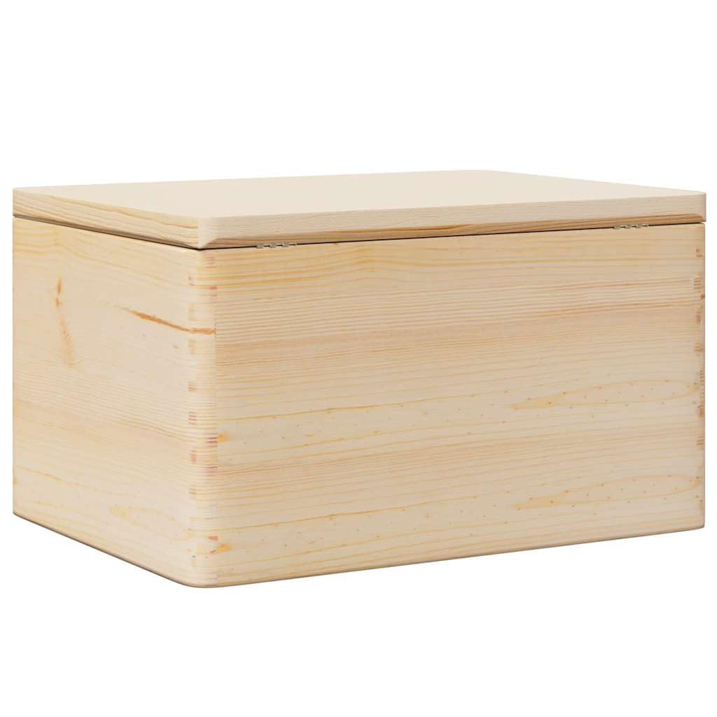 Holzkiste mit Deckel 40x30x23 cm Massivholz Kiefer Aufbewahrungsbox Allzweckkiste Holzbox Kiefer Natur