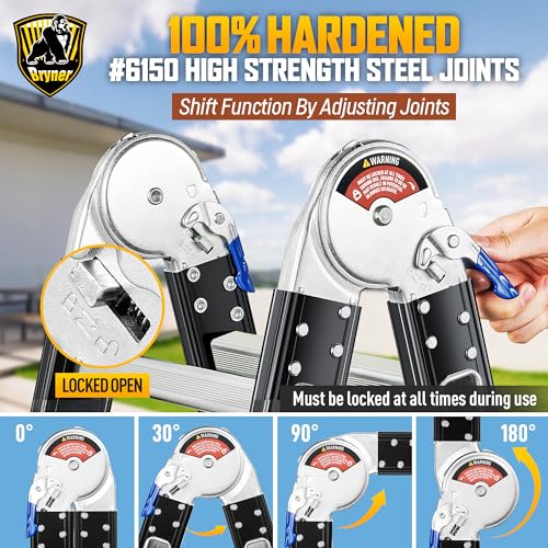 Ladder-Bryner-7-in-1-Multi-Purpose-Ladder-Aluminium-Extension-Ladder-12Ft-Folding-Adjustable-Telescoping-Step-Ladder-Heavy-Duty-Ladders-Meet-SGS-EN-131-Standard-330lbs