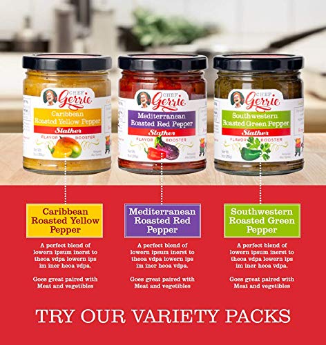 Chef Gerrie’s Gourmet Slather Sauces - Variety Pack Gift Box, Great for Sandwiches, Crackers, Vegetable & Cheese Dips, 9 oz. Jars (3 pack) - Thumbnail 2