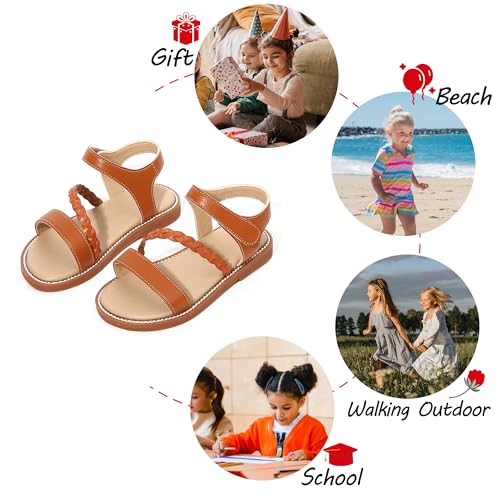 Image of PHIRAMIN Toddler Flower Girl Sandals - Girl Dress Shoes Toddler Little Kid Wedding Party
