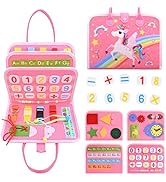 Auney Busy Board, 20-IN-1 Montessori Spielzeug mit Arithmetik, Tragbares Activity Board das Geräu...